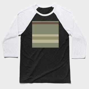 A pleasing medley of Quincy, Pastel Brown, Camouflage Green, Putty and Brown Grey stripes. Baseball T-Shirt